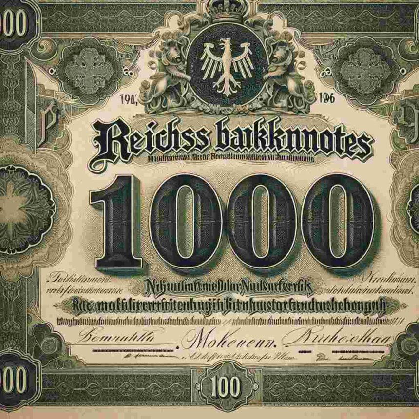 Reichsbanknote 1000 Mark 1910 Wert