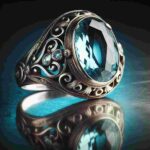 Aquamarin Ring Silber Antik