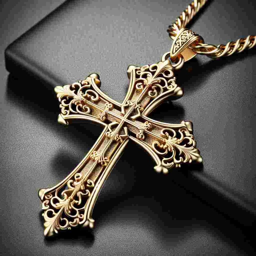 Echt Gold Kreuz Kette
