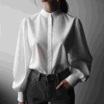 Hemdbluse Weiß Damen