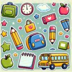 Klebeetiketten Kinder Schule