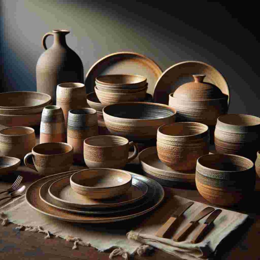 Steingut Geschirrset